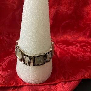 Lia Sophia Silver and Cream Square Bracelet